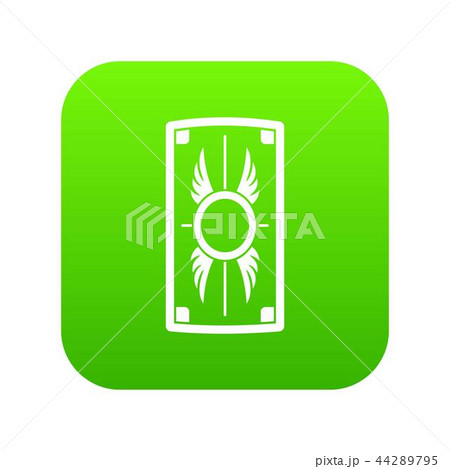 Shield with ornament icon digital green Shield with ornament icon digital green 44289795