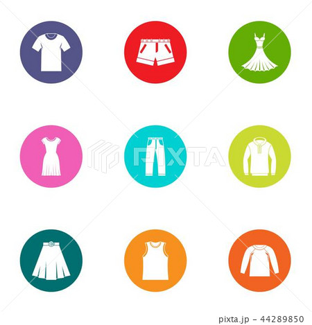 Leather apparel icons set, flat style Leather apparel icons set, flat style 44289850
