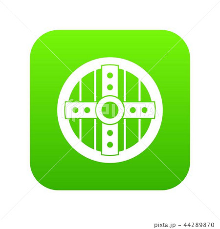 Round protective shield icon digital green 44289870