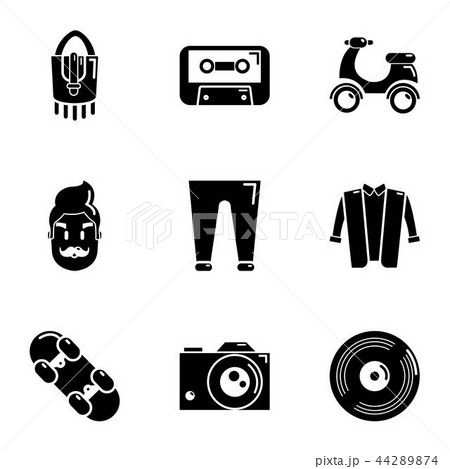 Beat icons set, simple style Beat icons set, simple style 44289874