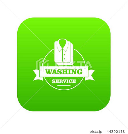 Washing service icon green vector Washing service icon green vector 44290158