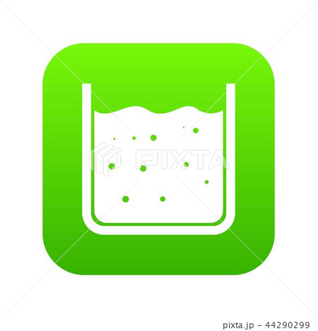 Beaker filled with liquid icon digital green Beaker filled with liquid icon digital green 44290299
