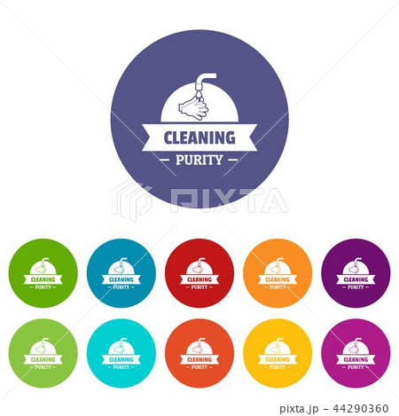 Cleaning purity icons set vector color Cleaning purity icons set vector color 44290360