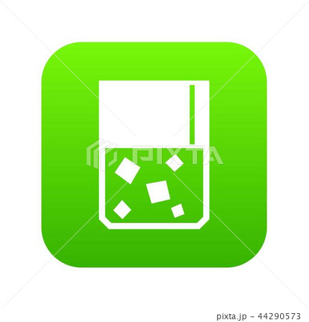 Glass of whiskey and ice icon digital green Glass of whiskey and ice icon digital green 44290573