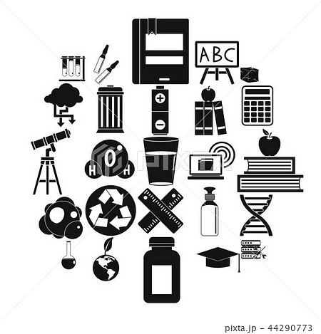Element icons set, simple style 44290773