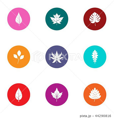 Foliage icons set, flat style 44290816