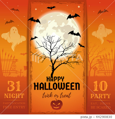 Invitation card for a Halloween night party Invitation card for a Halloween night party 44290830