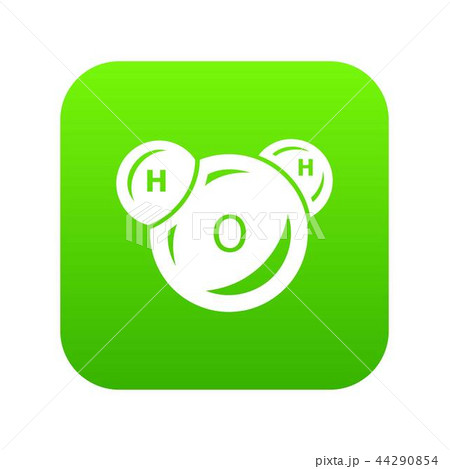 Water molecule icon green vector 44290854