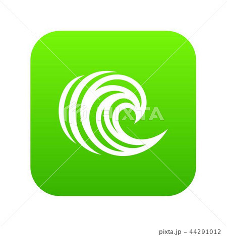 Water wave icon green vector Water wave icon green vector 44291012