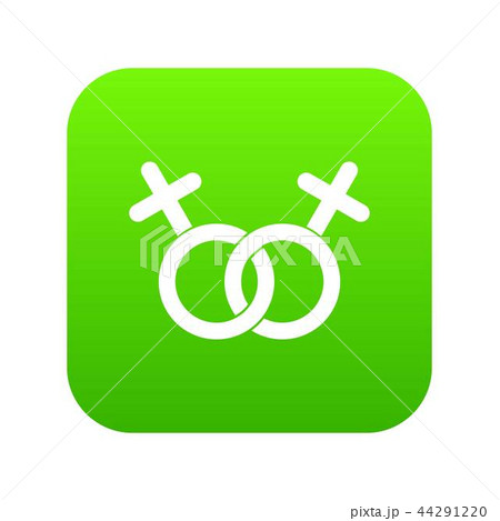 Lesbian love sign icon digital green Lesbian love sign icon digital green 44291220