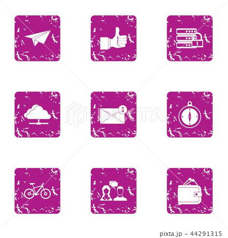 Notification icons set, grunge style 44291315