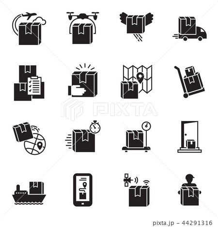 Parcel delivery icon set, simple style 44291316