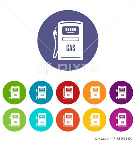 Gas column icons set vector color 44291336