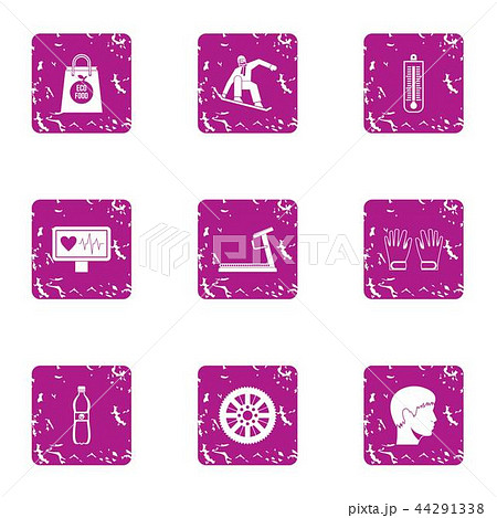Clatter icons set, grunge style 44291338