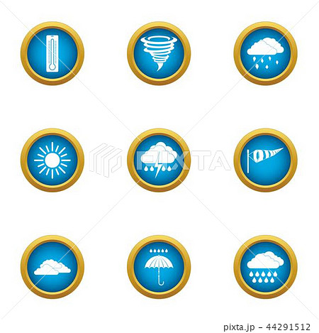Atmospheric condition icons set, flat style 44291512