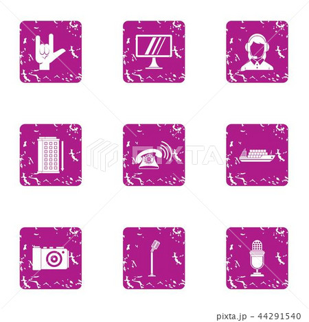Wifi place icons set, grunge style Wifi place icons set, grunge style 44291540