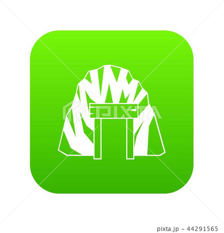 Mine in mountain icon digital green Mine in mountain icon digital green 44291565