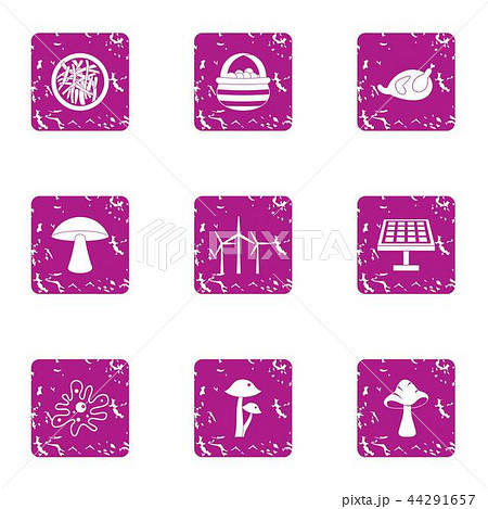 Euilibrium icons set, grunge style 44291657