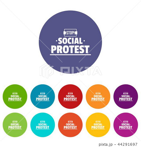 Social protest icons set vector color 44291697
