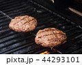ハンバーグを網の上で炙る 44293101