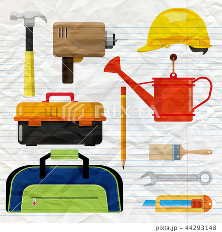illustration set isolated icons building tools  44293148