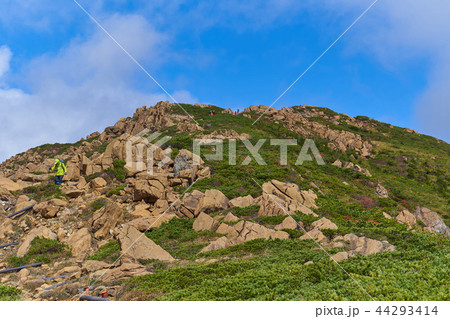 秋の尾瀬 小至仏山と至仏山の中間地点から至仏山の山頂方面を見る 44293414