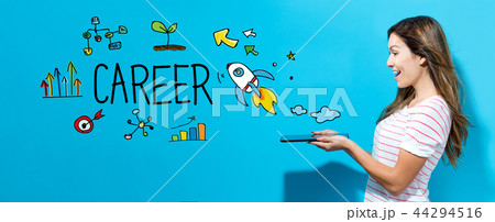 Career with woman using a tablet Career with woman using a tablet 44294516