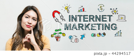 Internet marketing  with young woman 44294517