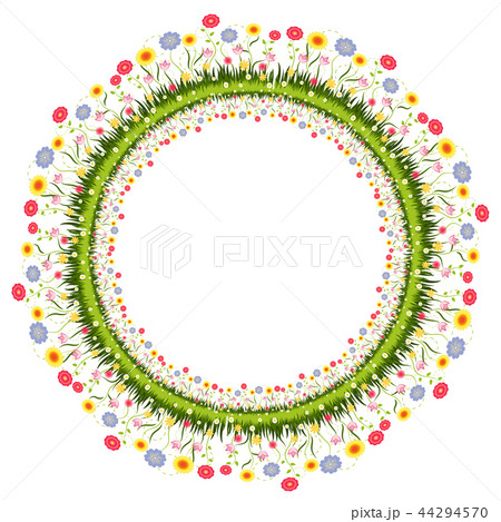 Vector illustration of flower circle frame 44294570