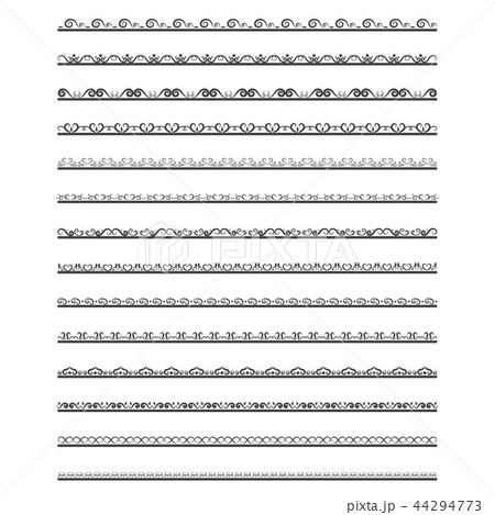 calligraphic design elements in black lines swirl  44294773