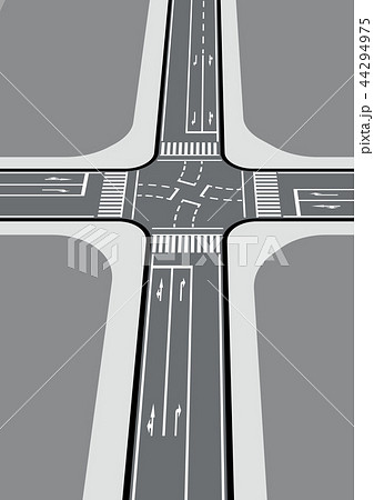 交差点のイラスト素材