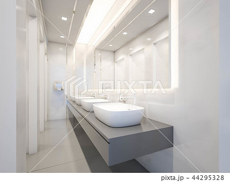 Interior of public toilet with basin ,3d rendering 44295328
