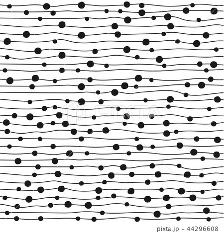 パターン：手描きラインとドット 44296608