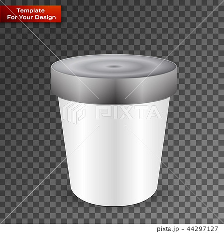 White Food Plastic Tub Bucket Container For Dessert 44297127