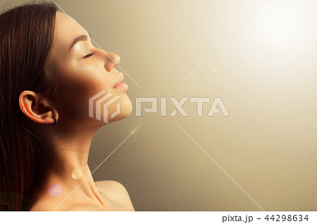 health, spa and beauty concept - close up of face of beautiful y health, spa and beauty concept - close up of face of beautiful y 44298634