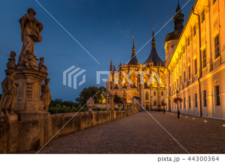 The Cathedral of St Barbara at night, Kutna Hora. The Cathedral of St Barbara at night, Kutna Hora. 44300364