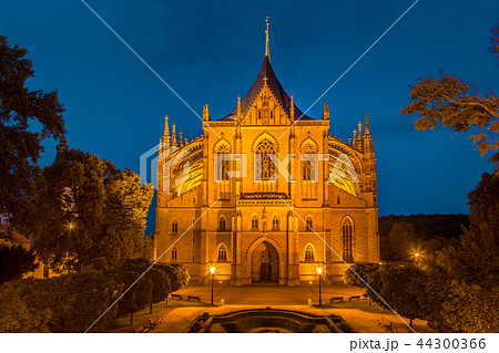 The Cathedral of St Barbara at night, Kutna Hora. The Cathedral of St Barbara at night, Kutna Hora. 44300366