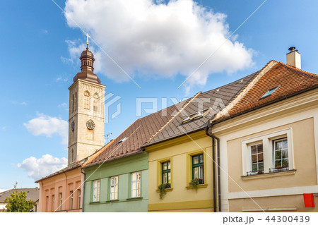 Colorful facades of houses in Kutna Hora. Colorful facades of houses in Kutna Hora. 44300439