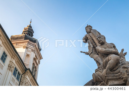 Statues near Jesuit College in Kutna Hora. 44300461