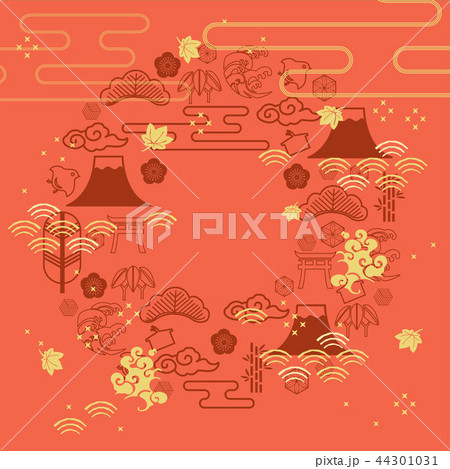 Japanese template vector with geometric pattern Japanese template vector with geometric pattern 44301031