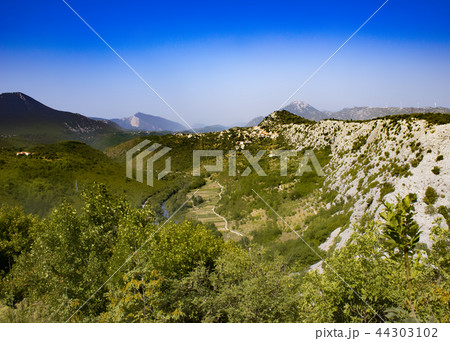 View of the mountain pass in Biokovo in Croatia. 44303102