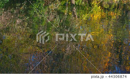 英国　イギリス　水面　反射　田園風景　絵画的な　ペインティング　 44306874