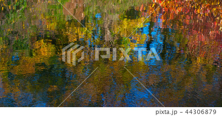 英国　イギリス　水面　反射　田園風景　絵画的な　ペインティング　 44306879