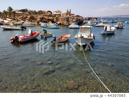 Moored fishing boats Moored fishing boats 44307065