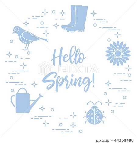 Rubber boots, bird, flower, watering can, ladybug Rubber boots, bird, flower, watering can, ladybug 44308496