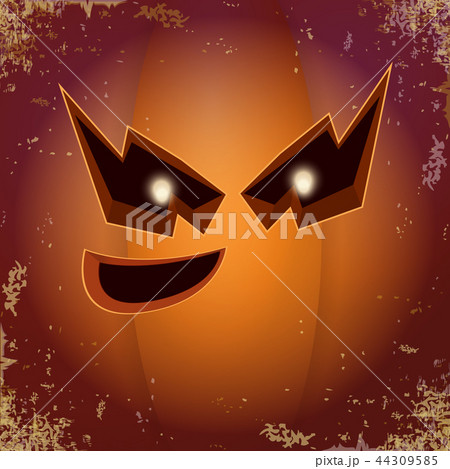 Halloween cartoon scary pumpkin with face . Vector cartoon Illustration of Carved pumpkin into jack 44309585