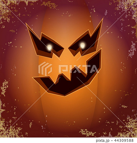 Halloween cartoon scary pumpkin with face . Vector cartoon Illustration of Carved pumpkin into jack 44309588