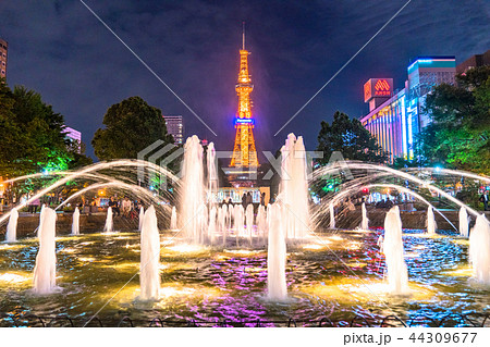 《北海道》《北海道》札幌大通公園・テレビ塔の夜景 《北海道》《北海道》札幌大通公園・テレビ塔の夜景 44309677