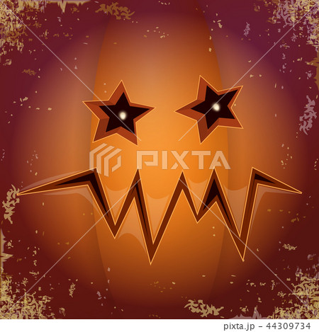 Halloween cartoon scary pumpkin with face . Vector cartoon Illustration of Carved pumpkin into jack 44309734