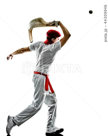 Jai alai Basque pelota Cesta Punta player man isolated silhouet 44309946